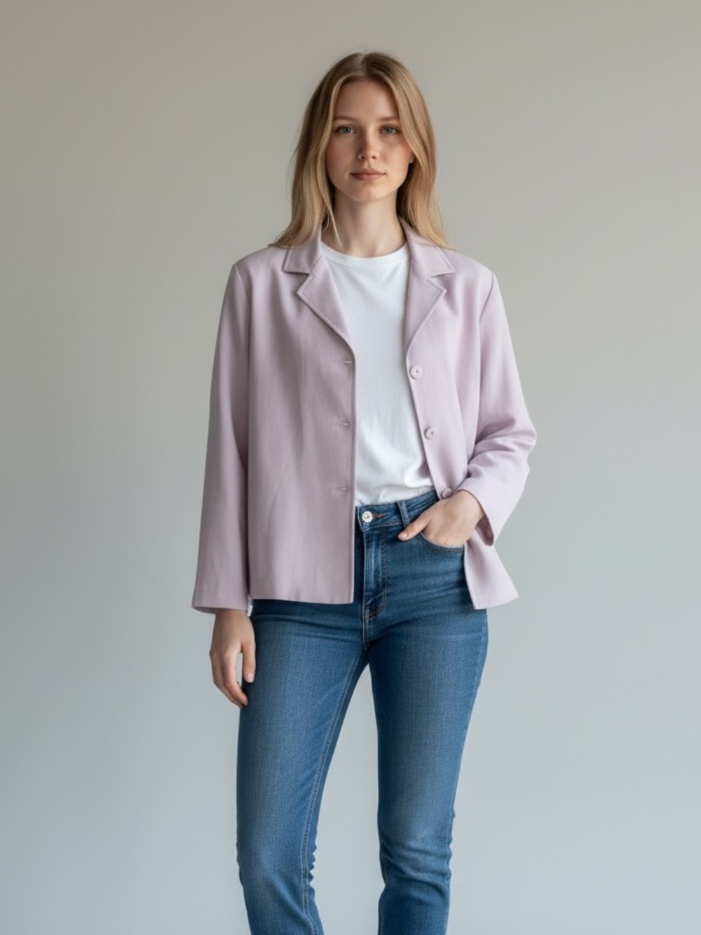 Eileen Fisher Lilac 100% Wool Blazer